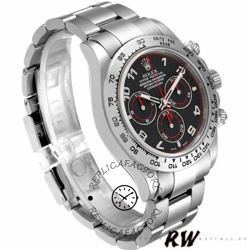 Rolex Cosmograph Daytona 116509 Black Arabic Dial White Gold 40MM Mens Replica Watch