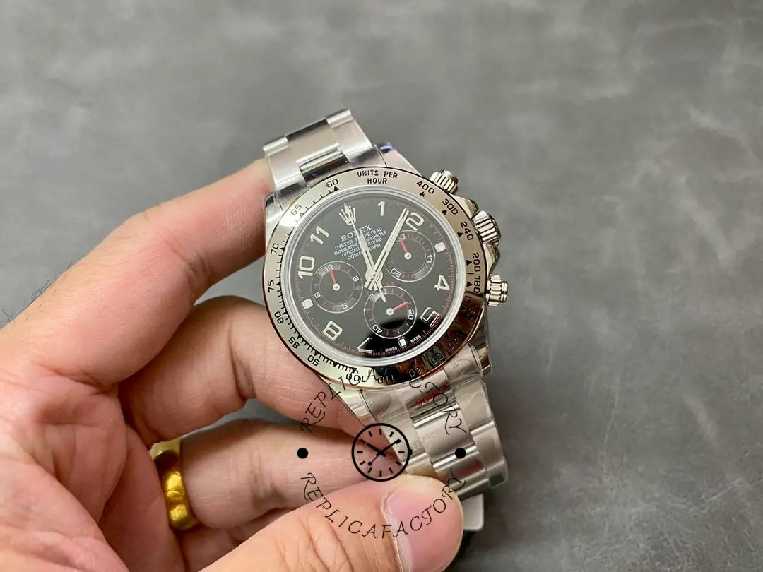 Rolex Cosmograph Daytona 116509 Black Arabic Dial White Gold 40MM Mens Replica Watch