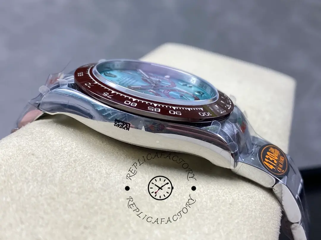 Side view of Rolex Daytona Arabic 116506 showing polished case side and bezel profile.