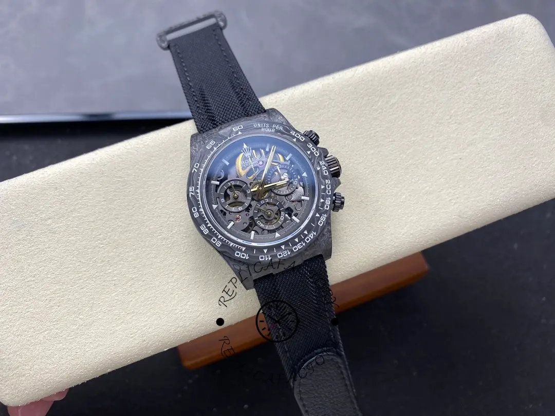 Rolex Daytona DIW Carbon Fiber Skeleton Black Replica Watch