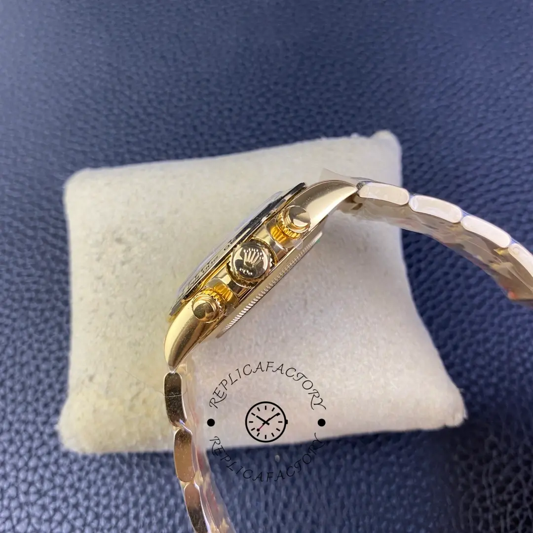 Rolex Daytona 116508 Yellow Gold Black Mother Of Pearl Dial 40MM Mens Replica Watch