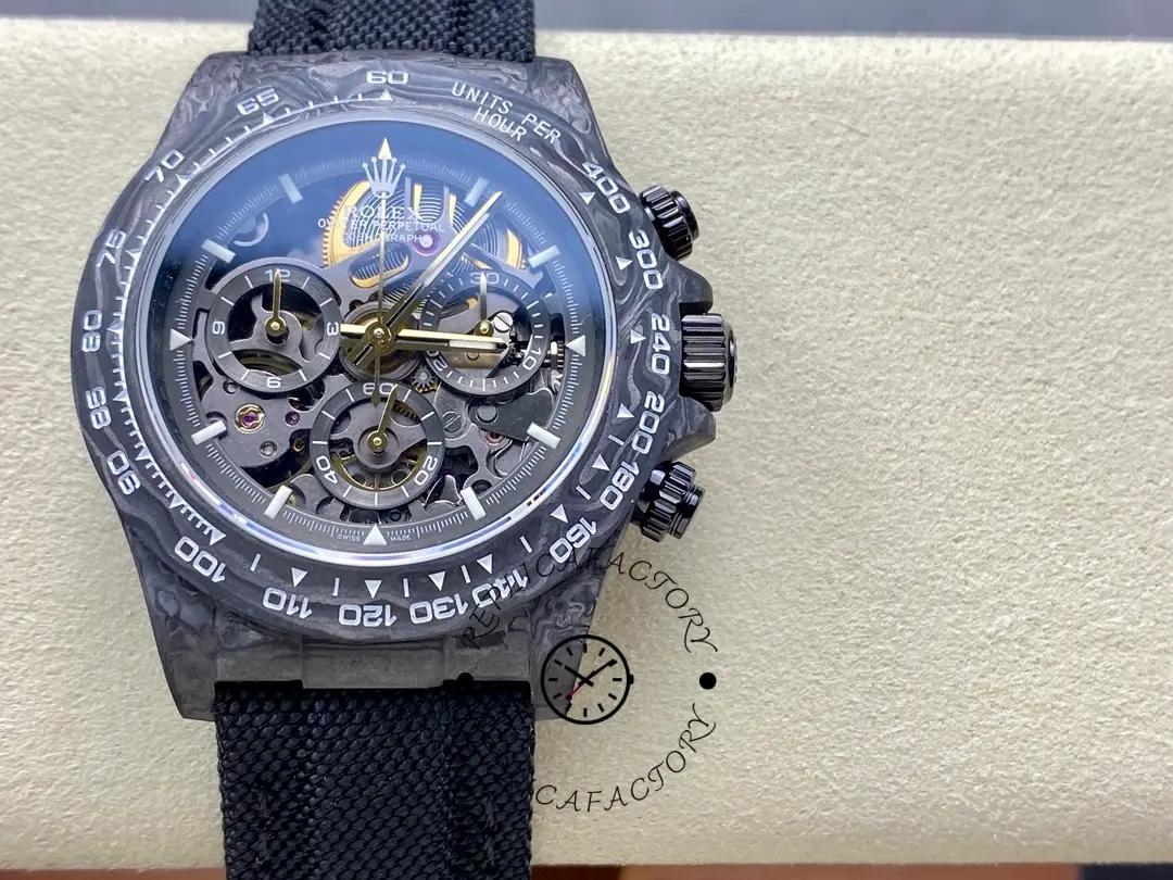 Rolex Daytona DIW Carbon Fiber Skeleton Black Replica Watch