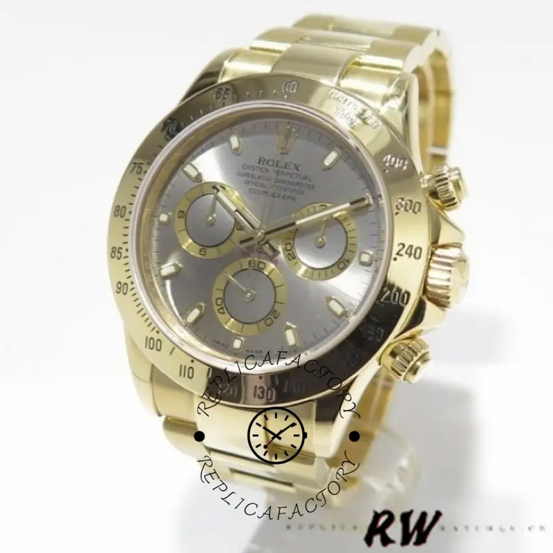 Rolex Cosmograph Daytona 116528 Grey Index Dial 40MM Mens Replica Watch