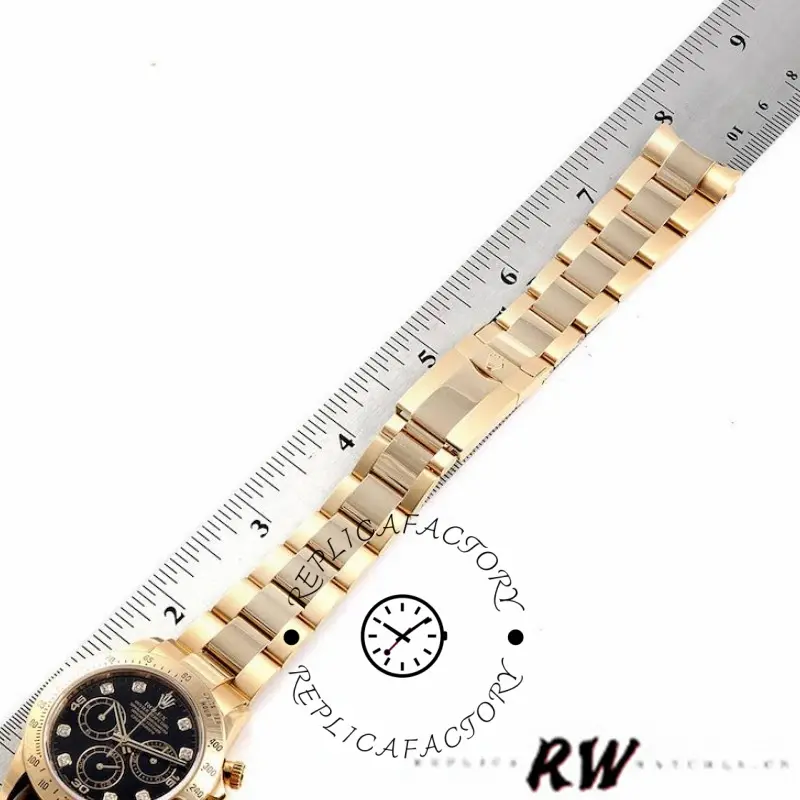Rolex Cosmograph Daytona 116528 Black Diamond Dial 40MM Mens Replica Watch