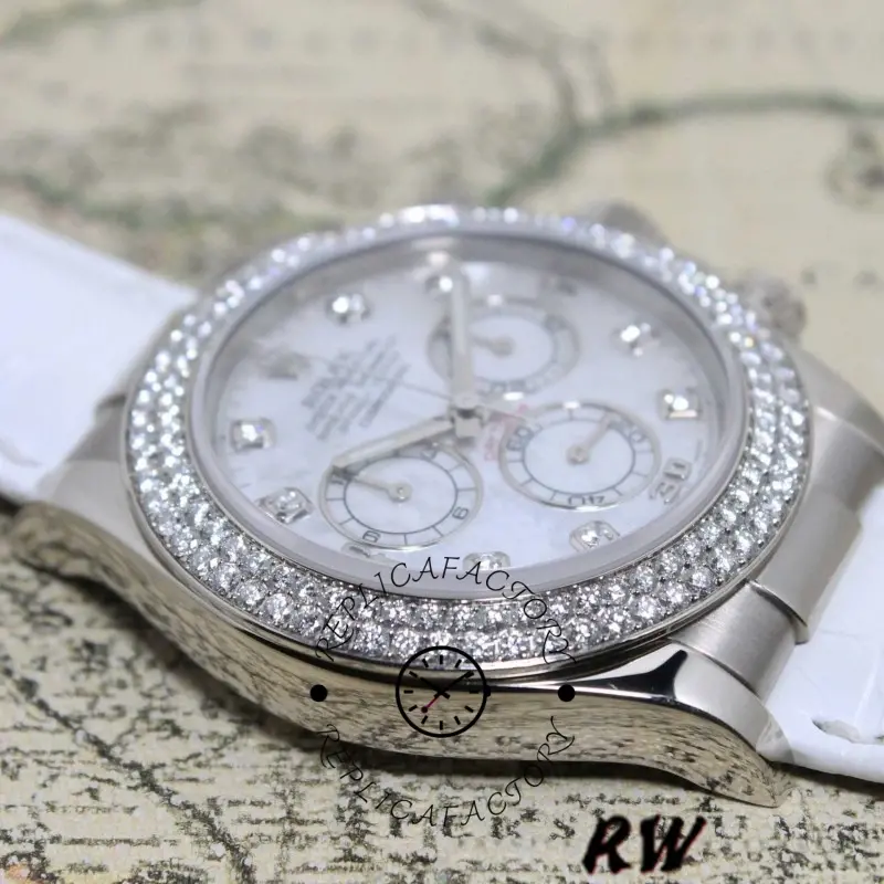 Rolex Cosmograph Daytona 116589 White MOP Diamond Dial 40MM Mens Replica Watch