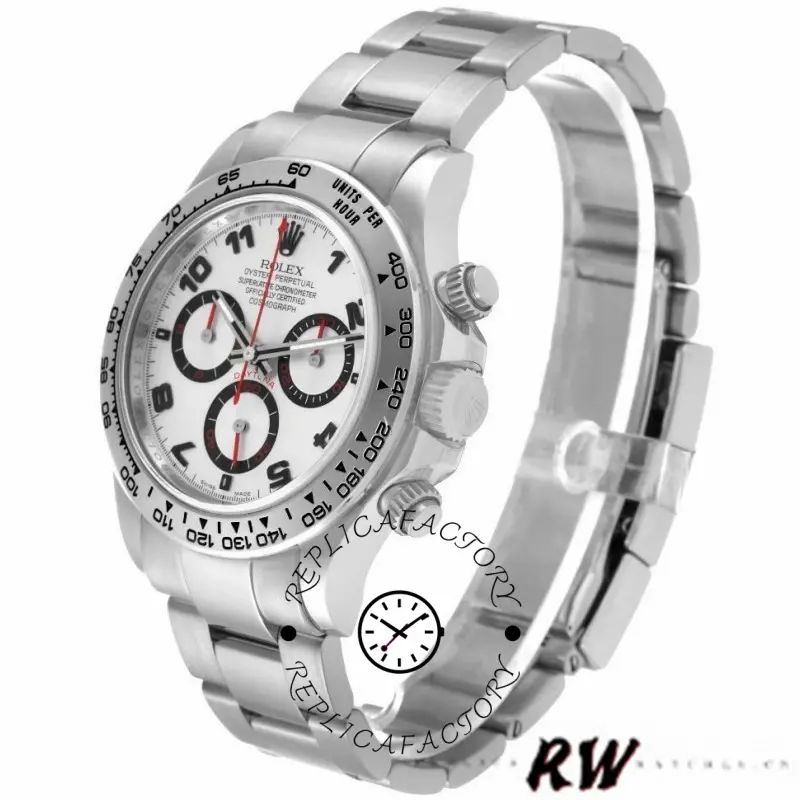 Rolex Cosmograph Daytona 116509 Silver Arabic Dial White Gold 40MM Mens Replica Watch