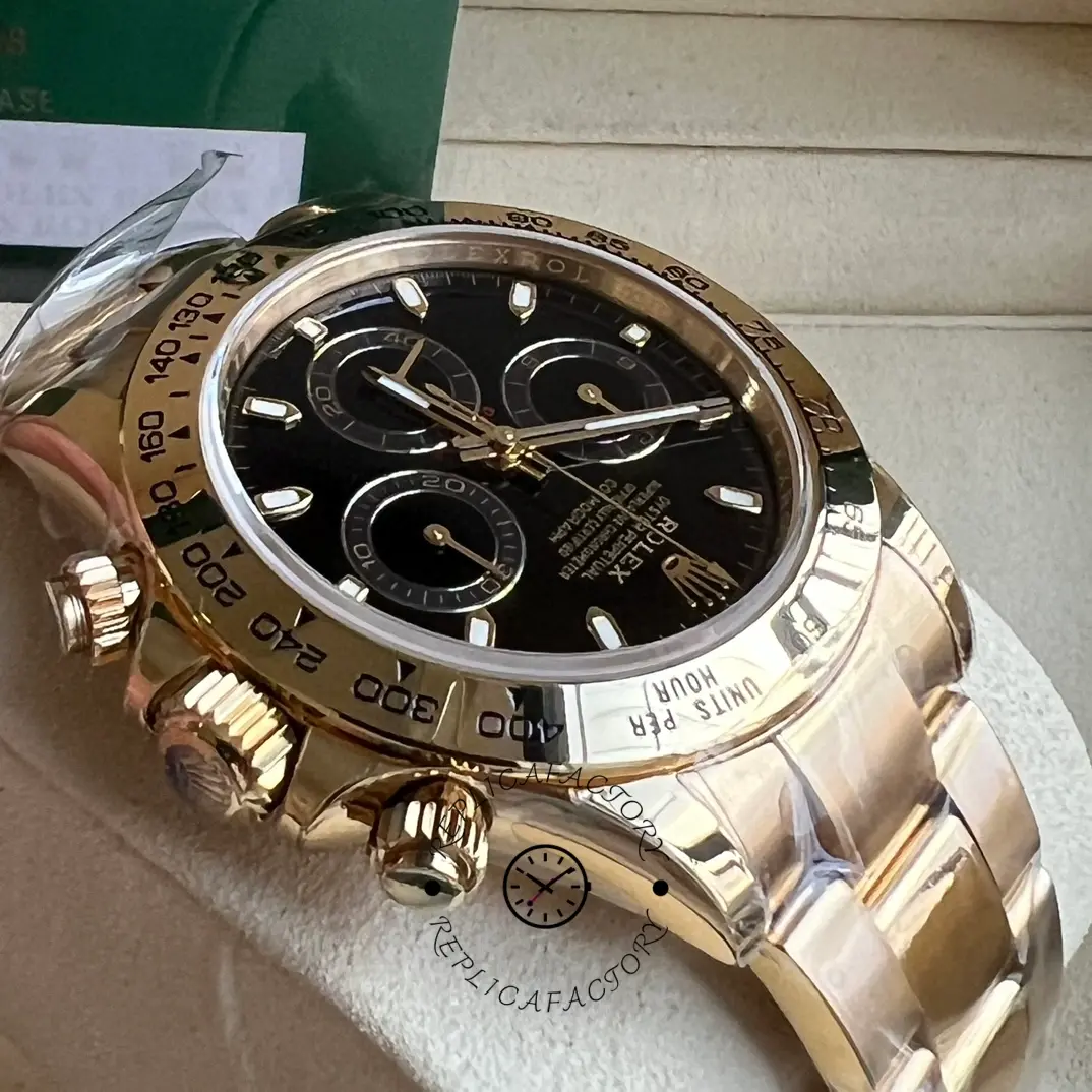 Rolex Daytona 116508 Yellow Gold Black Index Dial 40MM Mens Replica Watch