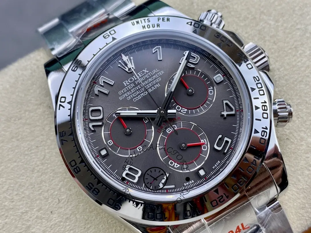 Rolex Cosmograph Daytona 116509 Gray Arabic Dial White Gold 40MM Mens Replica Watch