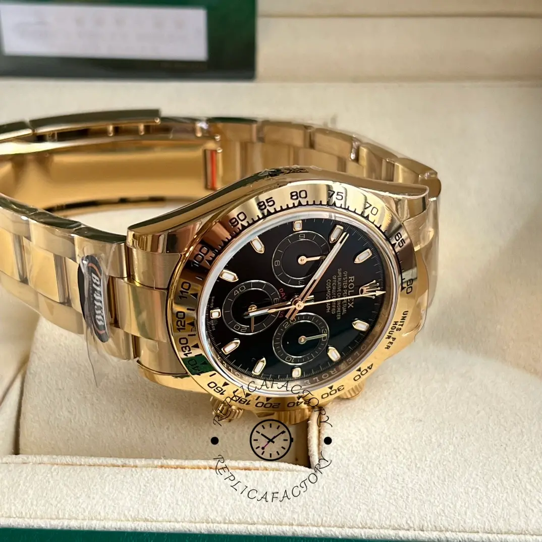 Rolex Daytona 116508 Yellow Gold Black Index Dial 40MM Mens Replica Watch