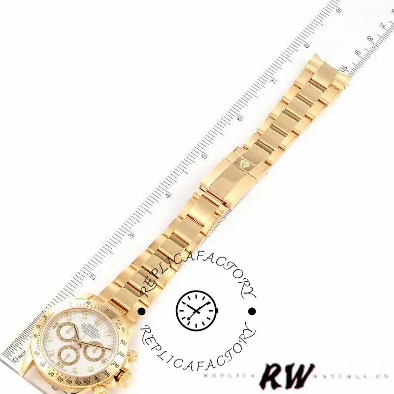 Rolex Cosmograph Daytona 116528 White Diamond Dial 40MM Mens Replica Watch