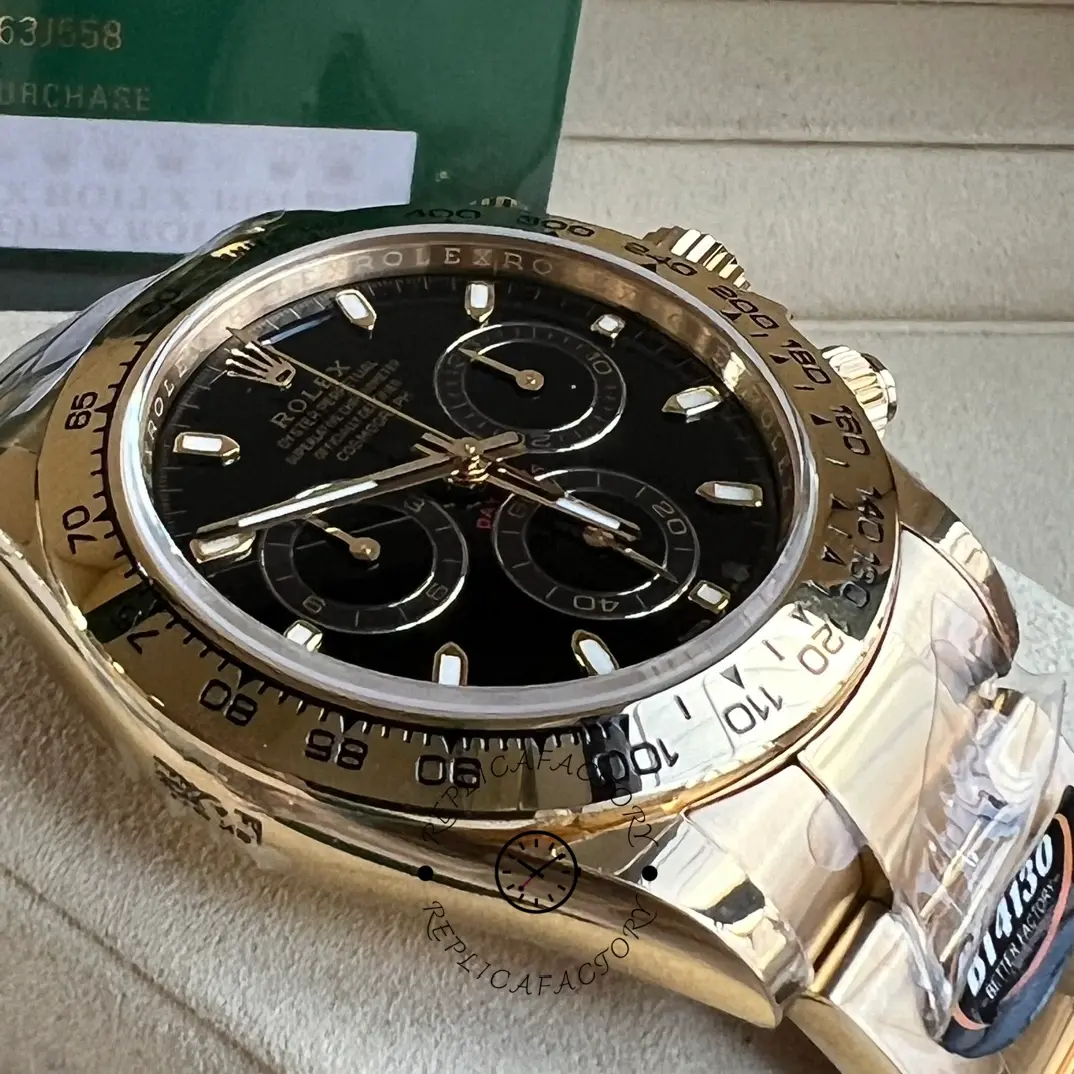 Rolex Daytona 116508 Yellow Gold Black Index Dial 40MM Mens Replica Watch