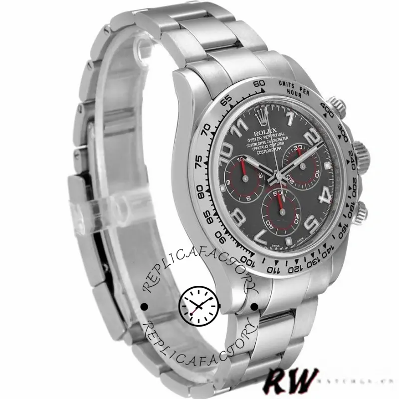 Rolex Cosmograph Daytona 116509 Gray Arabic Dial White Gold 40MM Mens Replica Watch