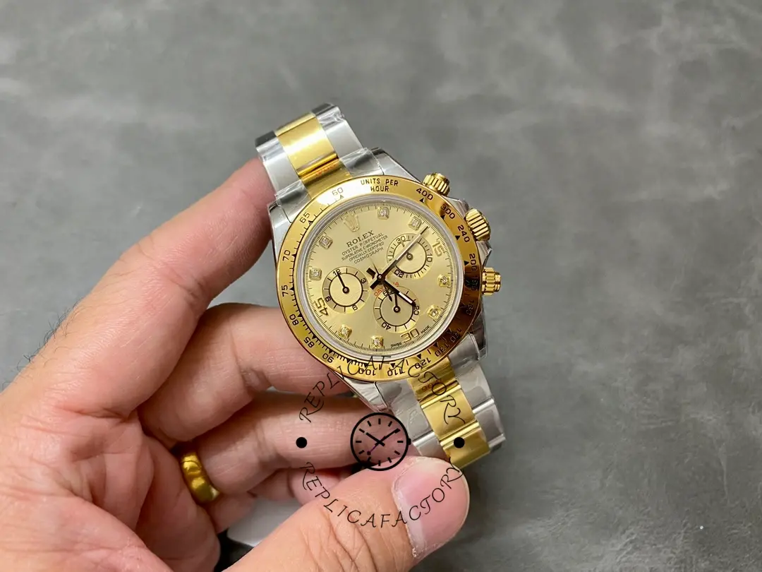 Rolex Cosmograph Daytona 116503 Yellow Gold Champagne Diamond Dial 40MM Mens Replica Watch