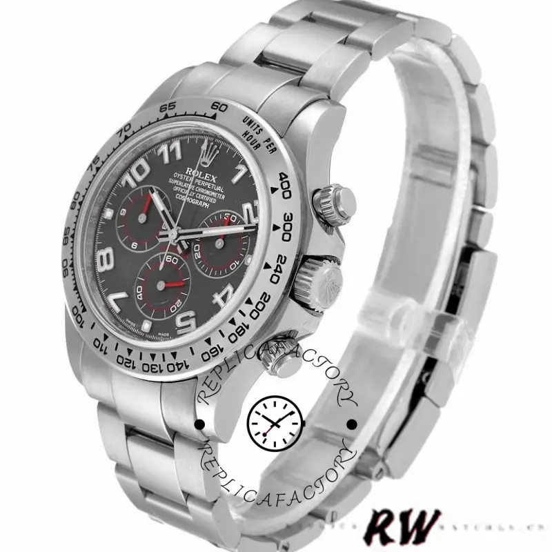 Rolex Cosmograph Daytona 116509 Gray Arabic Dial White Gold 40MM Mens Replica Watch