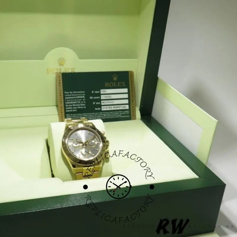 Rolex Cosmograph Daytona 116528 Grey Index Dial 40MM Mens Replica Watch