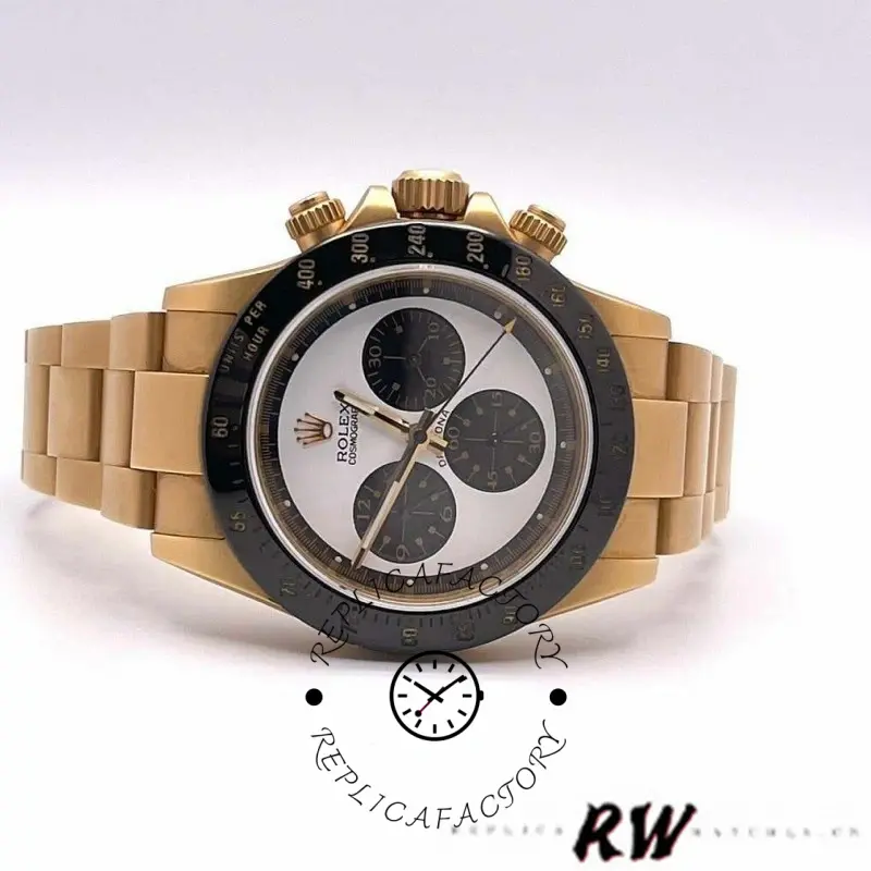 Rolex-Daytona 116528 Yellow Gold White Dial 40mm Mens Replica Watch