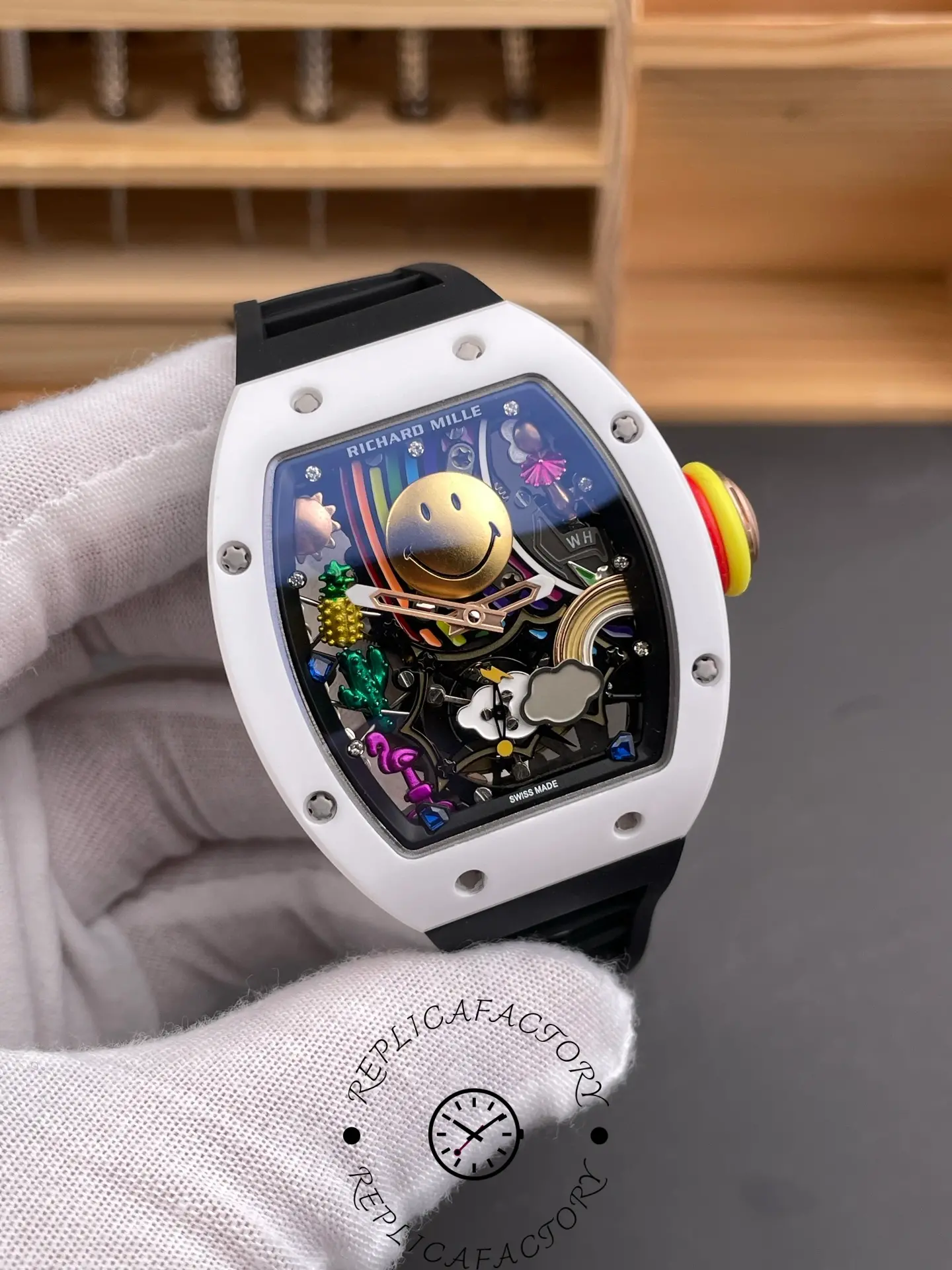 Richard Mille Tourbillon Smiley Ceramic Red Gold RM 88 Super Clone