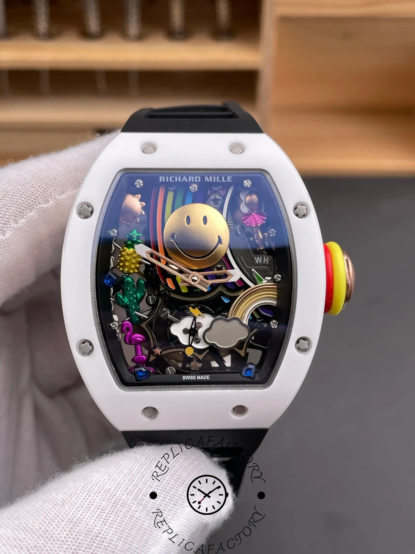 Richard Mille Tourbillon Smiley Ceramic Red Gold RM 88 Super Clone