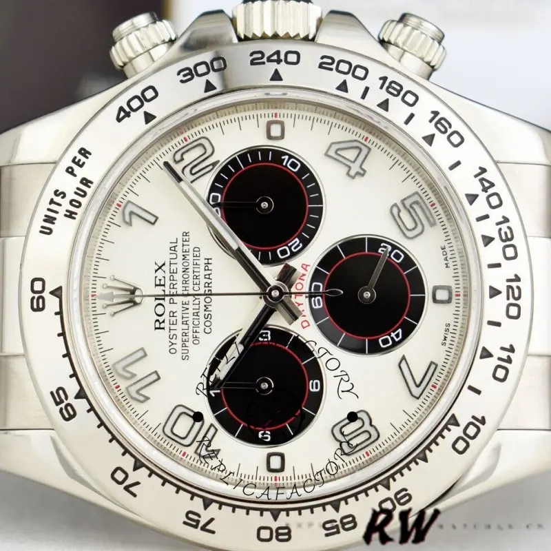 Rolex Daytona 116519 White Dial Black Eyes 40mm Mens Replica Watch
