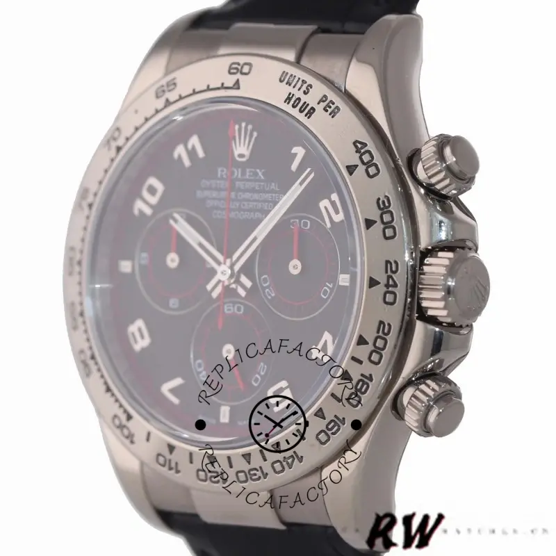 Rolex Daytona 116519 Black Racing Dial Leather strap 40mm Mens Replica Watch