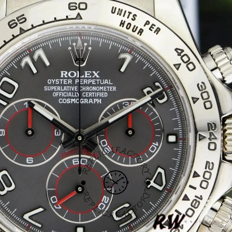 Rolex Daytona 116519 Grey Dial Brown Leather strap 40mm Mens Replica Watch