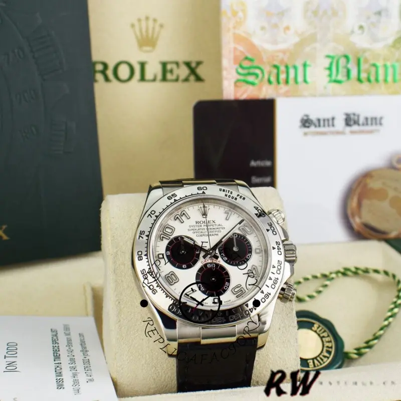 Rolex Daytona 116519 White Dial Black Eyes 40mm Mens Replica Watch