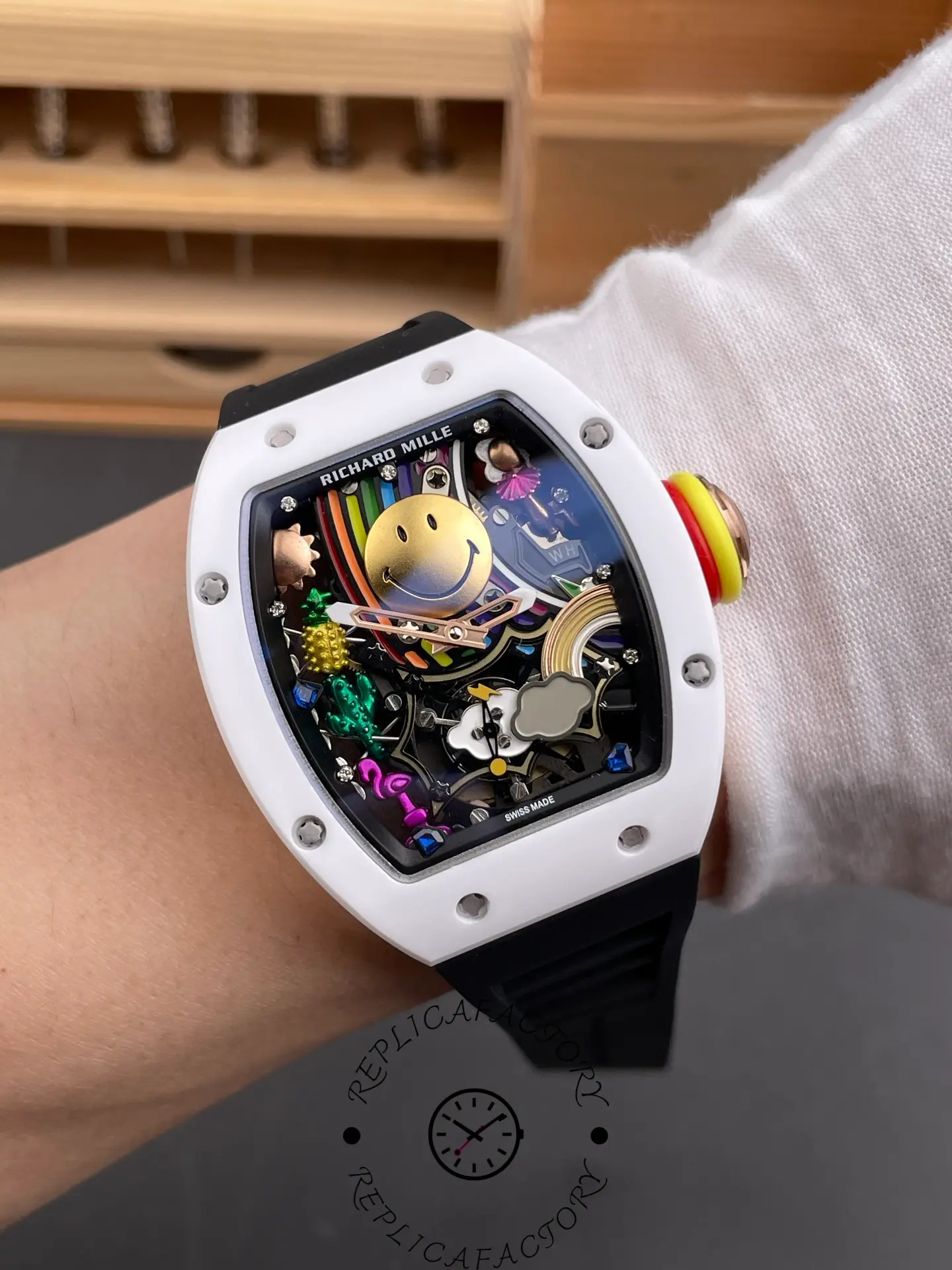 Richard Mille Tourbillon Smiley Ceramic Red Gold RM 88 Super Clone