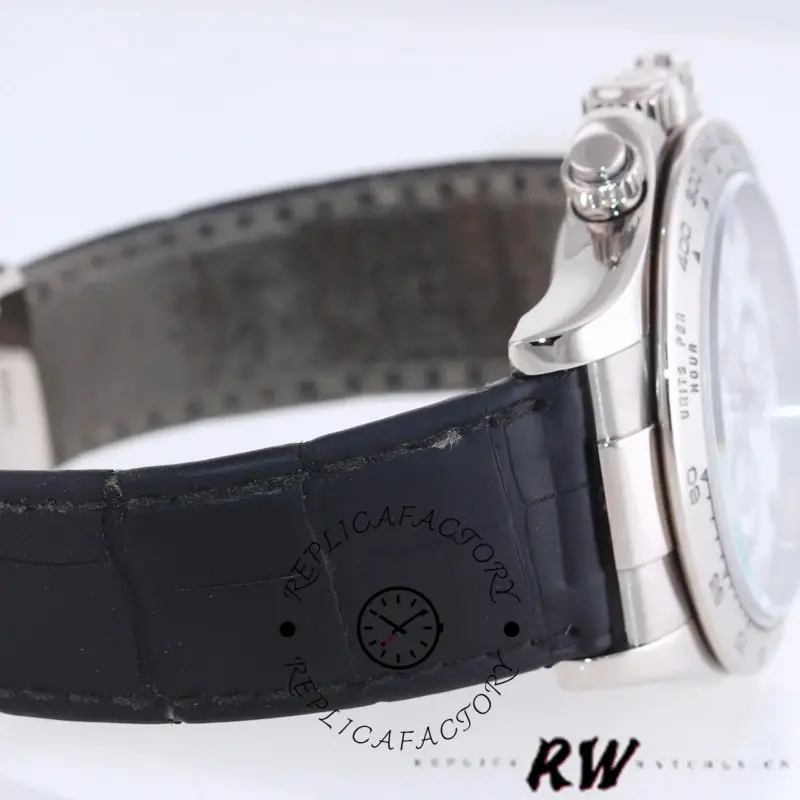 Rolex Daytona 116519 White Arabic Dial Black Leather strap 40mm Mens Replica Watch
