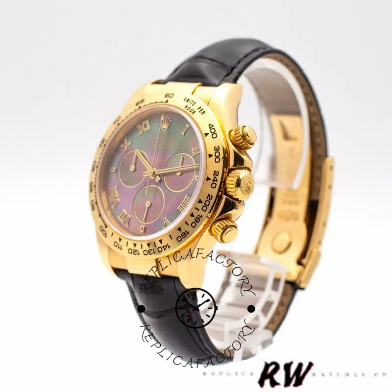 Rolex Daytona 116518 Black MOP Roman Dial 40mm Mens Replica Watch