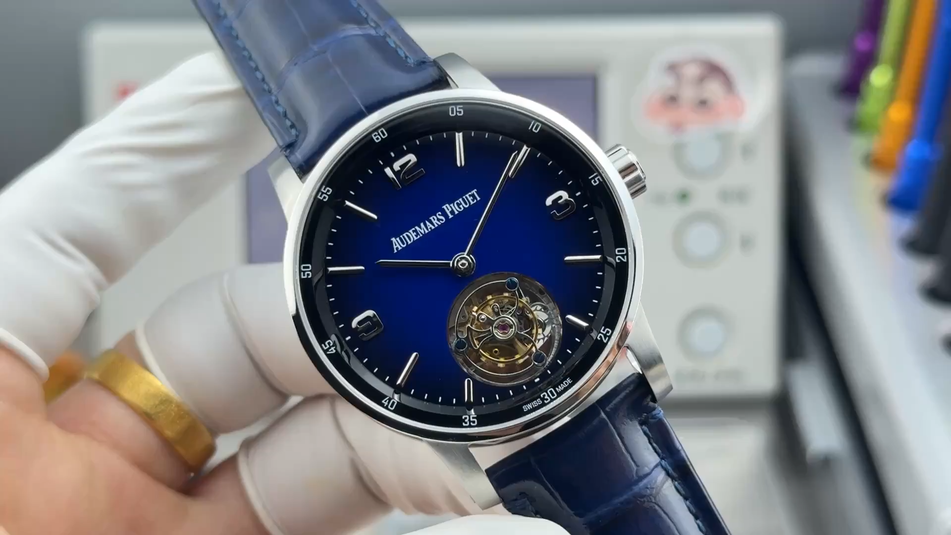 AP CODE 11.59 Tourbillon 26396BC.OO.D321CR.01 Replica Blue Alligator