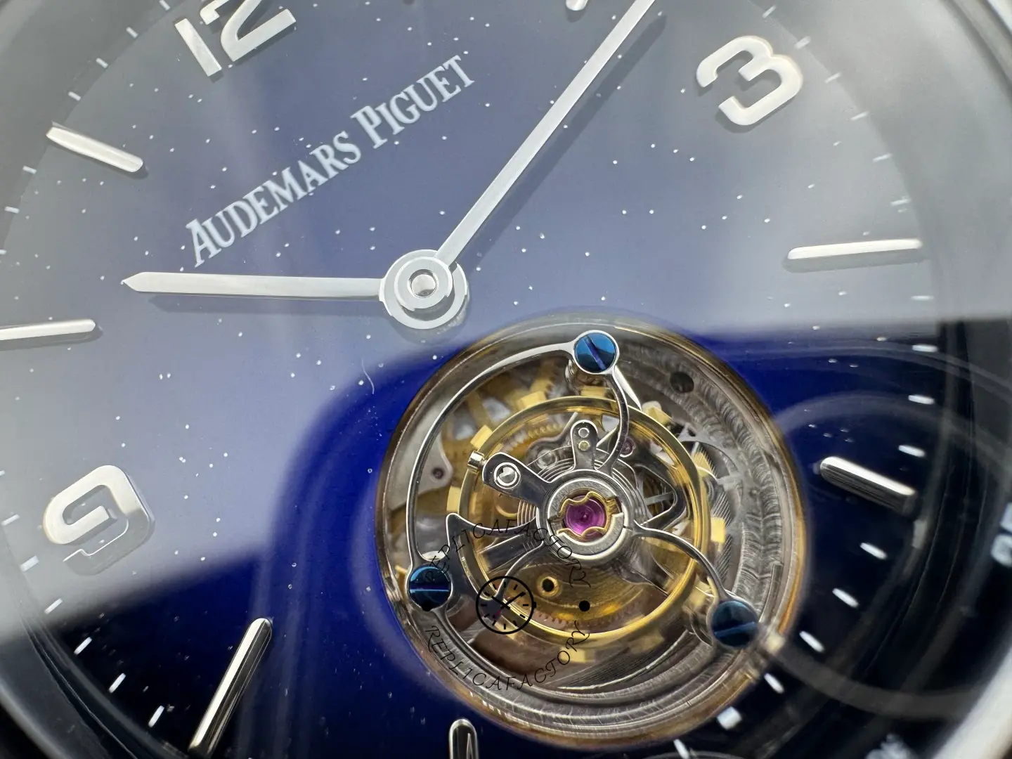 Replica AP Code 11.59 Blue Aventurine Dial 26396BC.OO.D002CR.01 Nylon Strap
