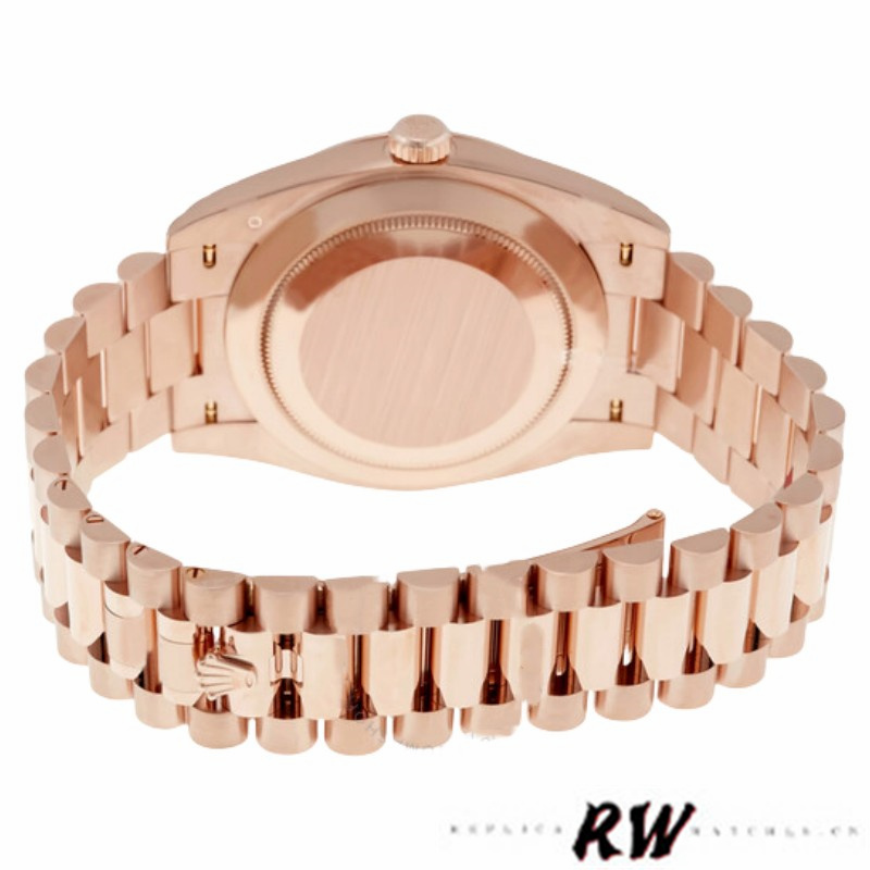 Rolex Day-Date 228235 Chocolate Brown Diagonal Motif Dial Fluted Bezel 40mm Mens Replica Watch