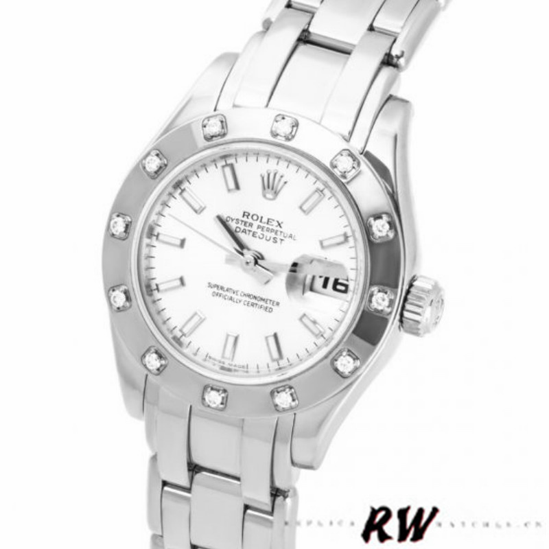Rolex Masterpiece Pearlmaster 80319 White Dial 29MM Lady Replica Watch
