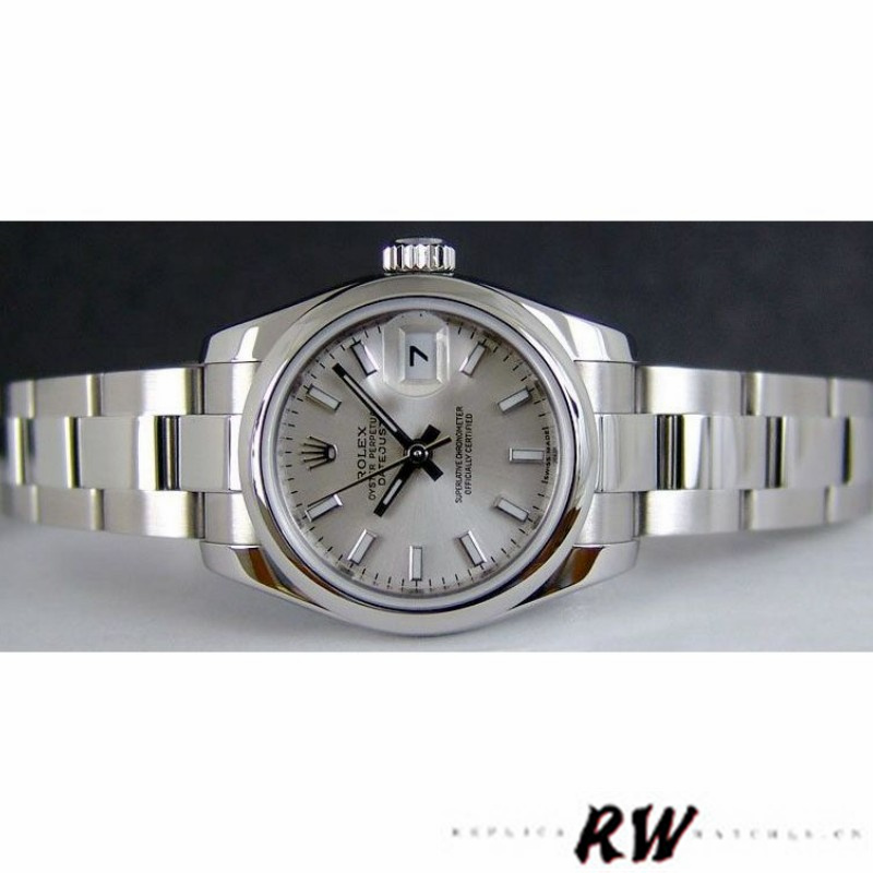 Rolex Datejust 179160 Silver Index Dial Domed Bezel 26MM Lady Replica Watch