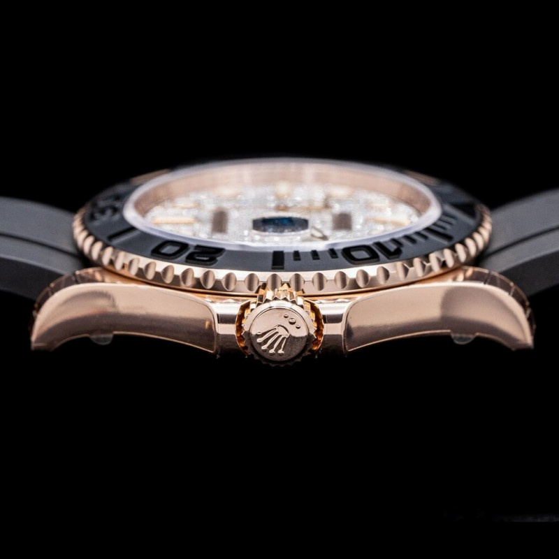 Rolex Yacht-Master II 126655 Diamond Pave Dial Rose Gold 40mm Mens Replica Watch