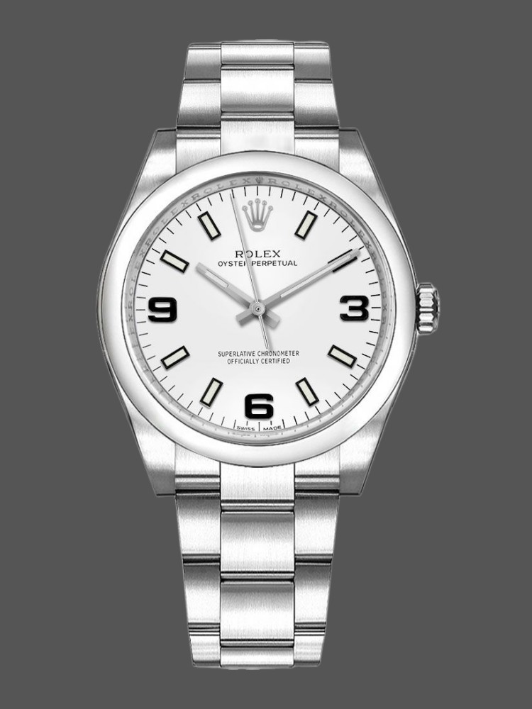 Rolex Oyster Perpetual Air-King 114200 White Dial 34mm Automatic Unisex replica watch
