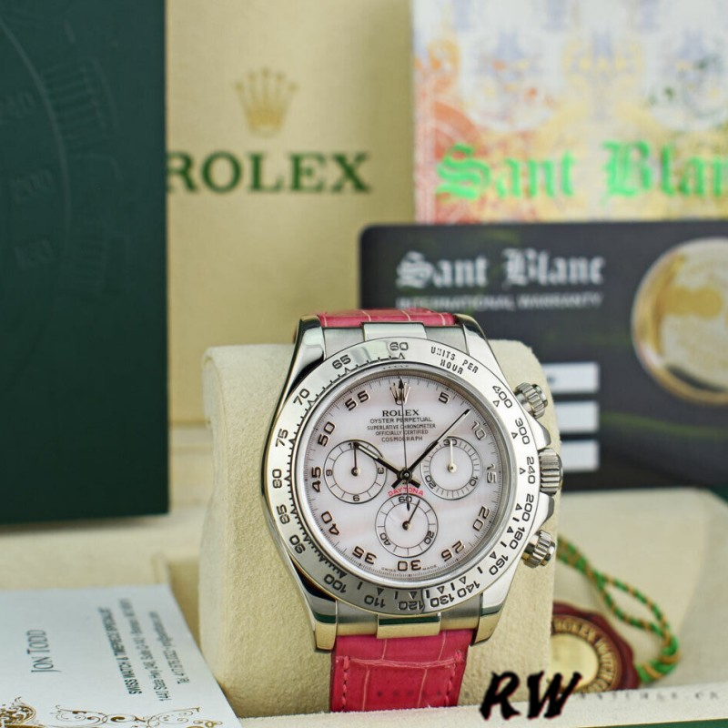 Rolex Daytona 116519 Rose MOP Arabic Pink Strap 40mm Mens Replica Watch