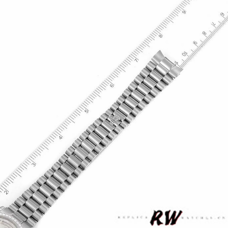 Rolex Day-Date 118389 Diamond Bezel MOP White Dial 36MM Unisex Replica Watch