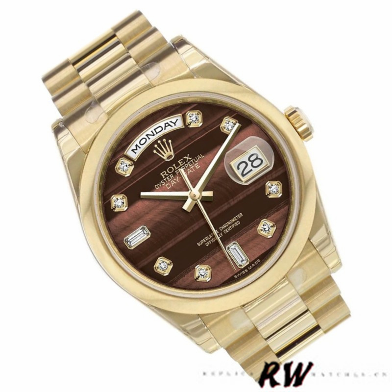 Rolex Day-Date 118208 Bulls Eye Diamonds Dial 36mm Unisex Replica Watch