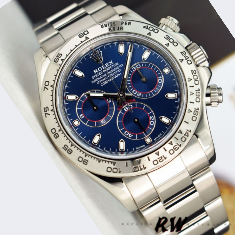 Rolex Cosmograph Daytona 116509 Blue Index Dial 40MM Mens Replica Watch
