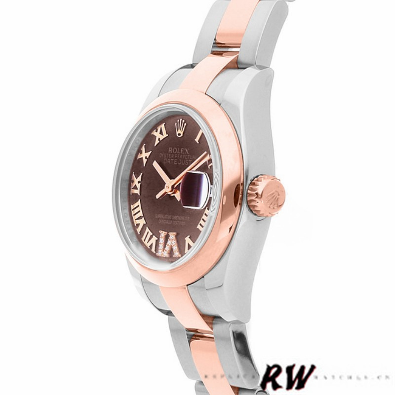 Rolex Datejust 179161 Stainless Steel and Everose Gold Chocolate Brown Dial 26MM Lady Replica Watch
