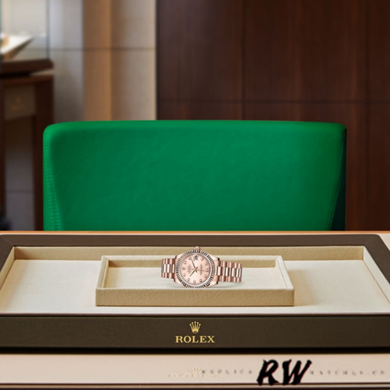 Rolex Datejust 178275 Rose Gold Pink Diamond Dial 31mm Lady Replica Watch
