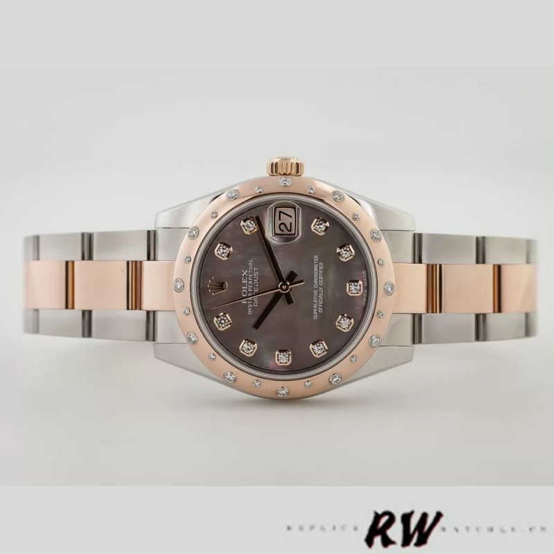 Rolex Datejust 178341 Black MOP Diamond Dial 31MM Lady Replica Watch