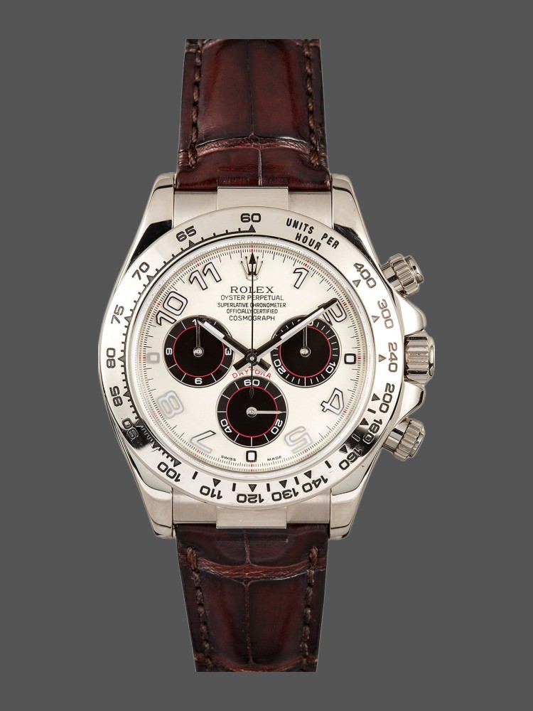 Rolex Daytona 116519 Panda Dial Chocolate Leather Strap 40mm Mens Replica Watch