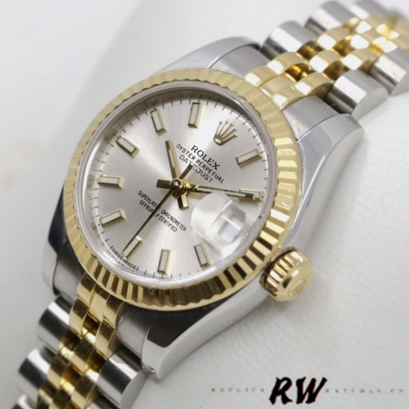 Rolex Datejust 179173 Silver Index Dial Fluted Bezel 26MM Lady Replica Watch