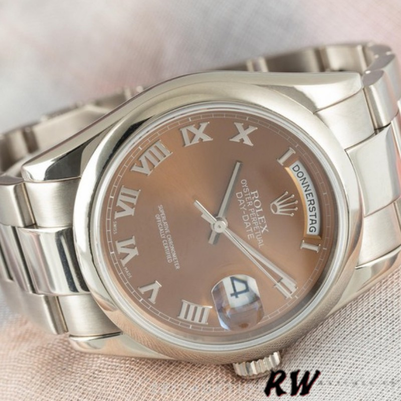 Rolex Day-Date 118209 White Gold Copper Brown Dial 36mm Unisex Replica Watch