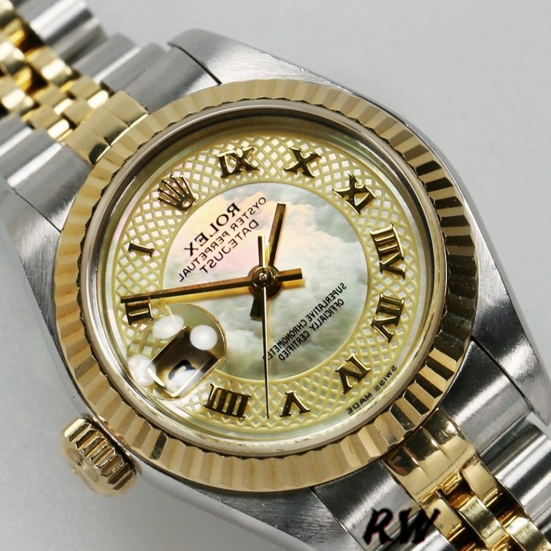 Rolex Datejust 179173 Decorated Mother Of Pearl Champagne Dial 26MM Lady Replica Watch