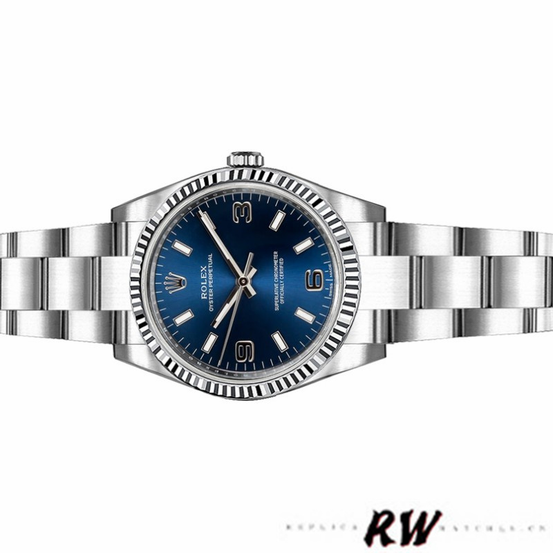 Rolex Oyster Perpetual 176234 Fluted Bezel Blue Dial 26MM Lady Replica Watch