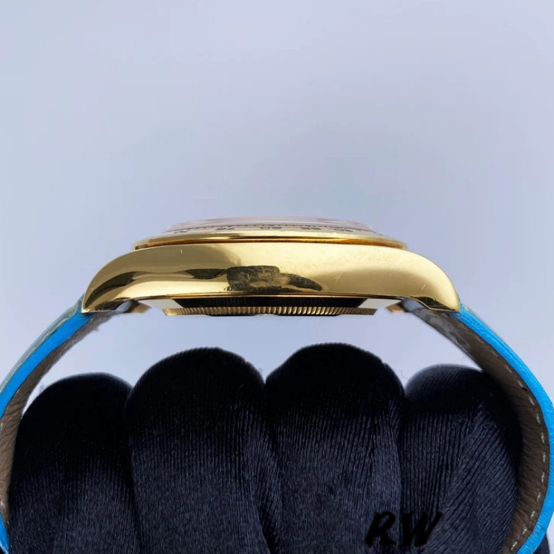 Rolex Daytona 116518 Blue leather strap MOP Dial 40mm Mens Replica Watch