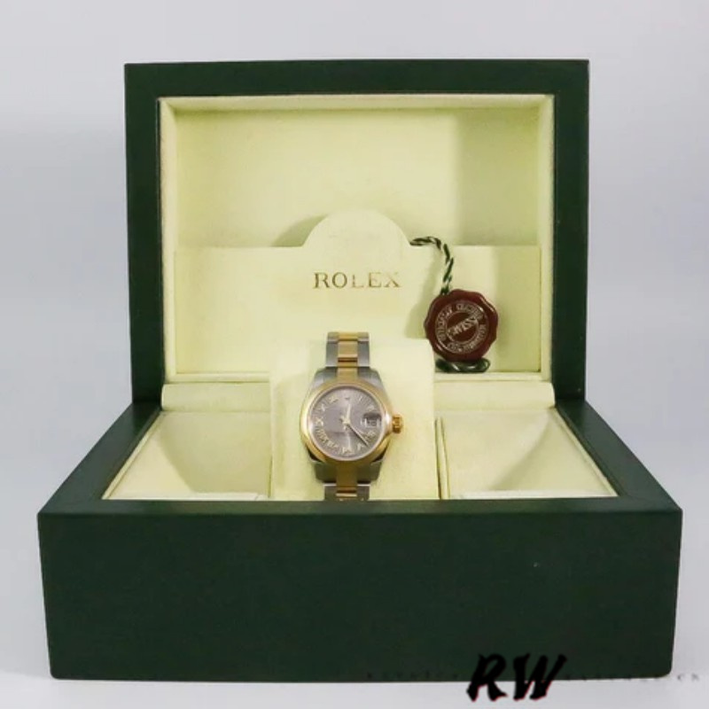 Rolex Datejust 179163 Sunbeam Gray Dial Domed Dezel 26MM Lady Replica Watch